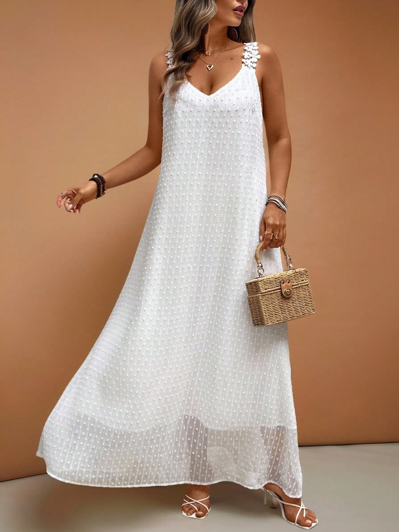 Womens Fashionable Plus-Size Casual Slip Dress