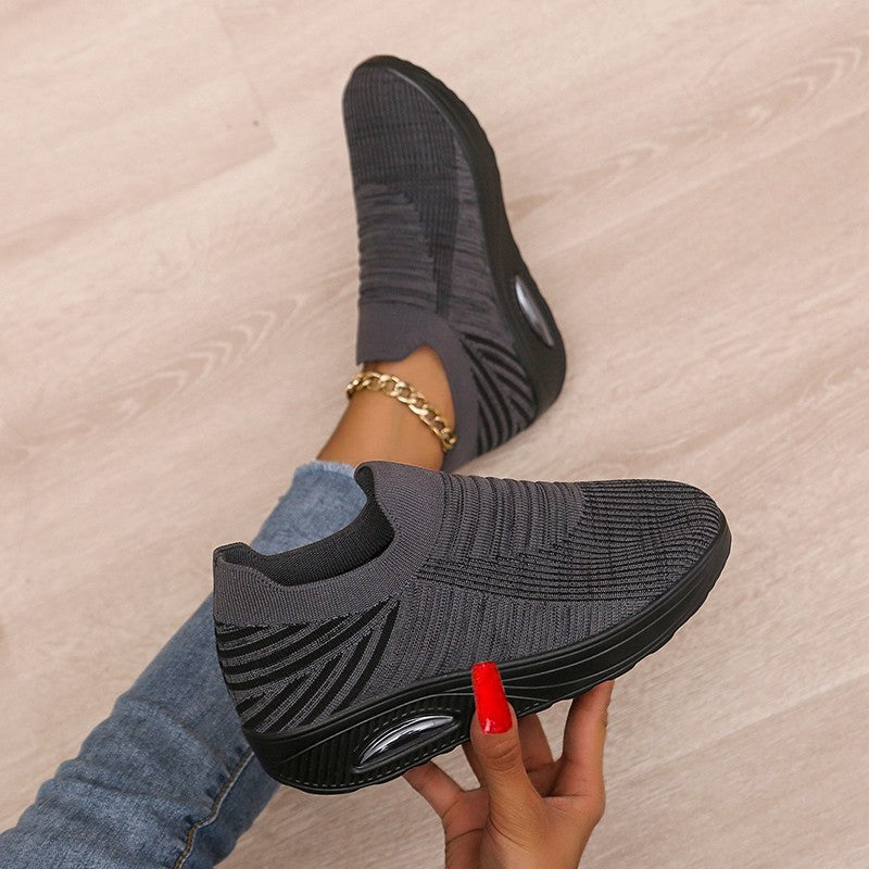 Women's Elasticated Flying Knitting Foot Cushion Socks Shoes
