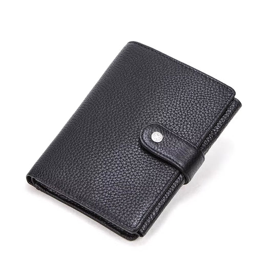 CONTACT'S Genuine Leather Men Wallet Short Trifold Casual Men'S Wallet Coin Purses Card Holders Money Clips Passport Wallet