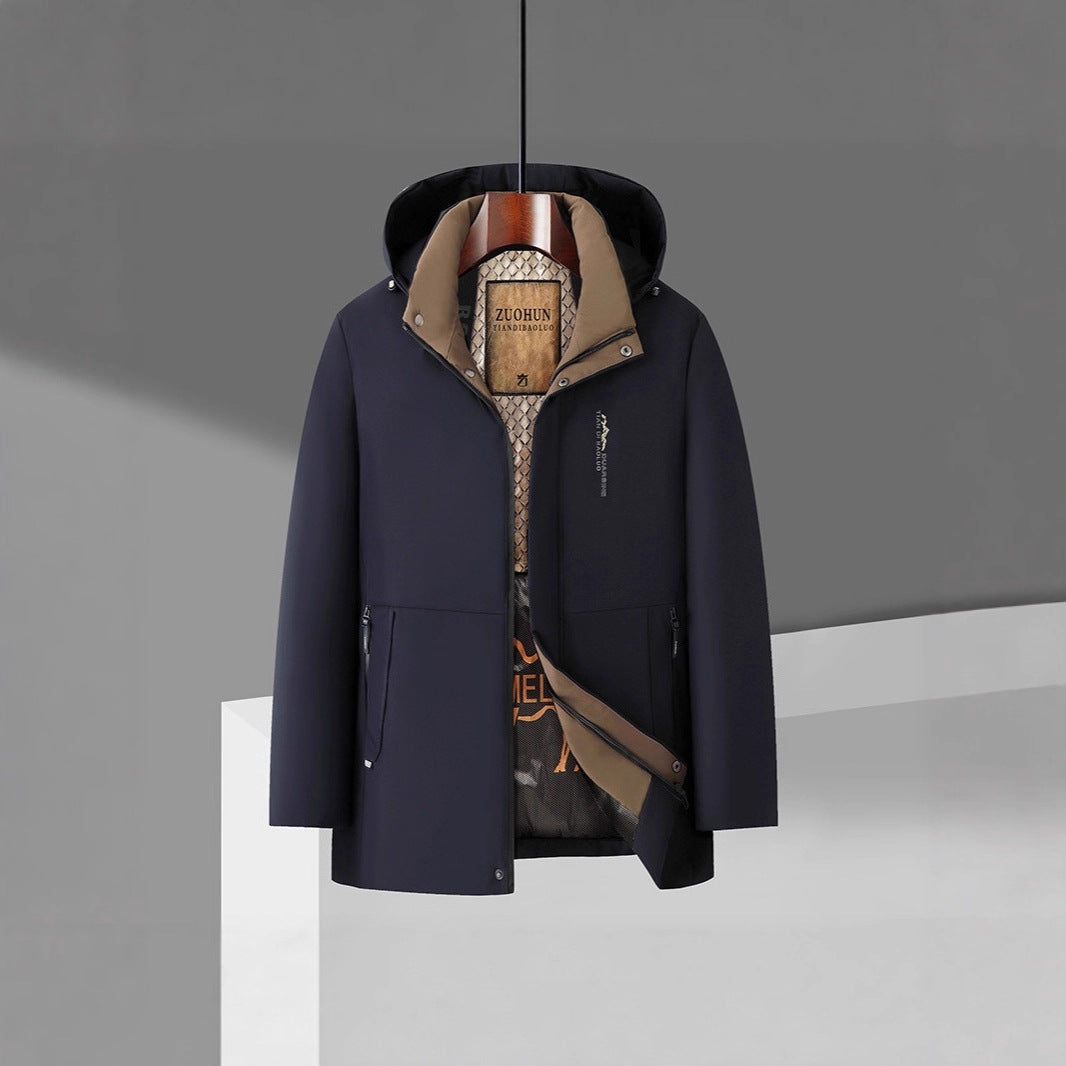 Men's Thermal Cotton Jacket With Detachable Hood