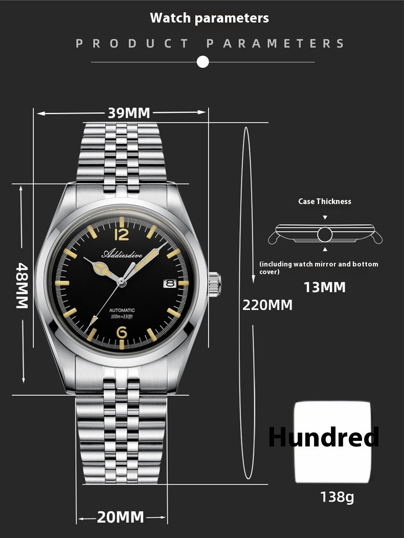 Stainless Steel Automatic Mechanical Watch 316L