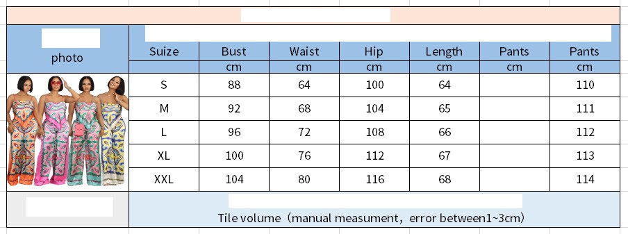 Summer Fashion Printing Sexy Camisole Plus Straight-leg Pants Leisure Suit