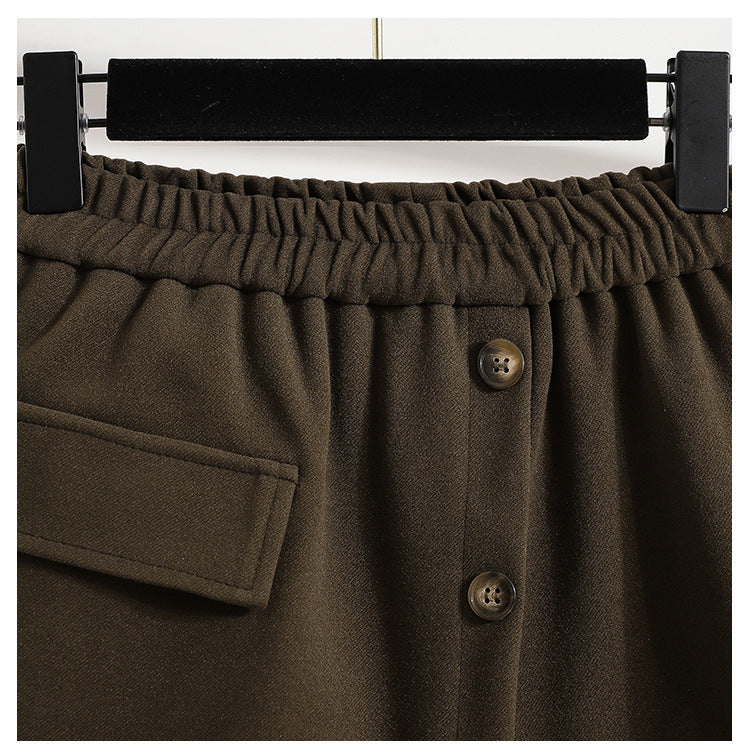 Women's Autumn And Winter Woolen Trousers Skirt Wide Leg Shorts