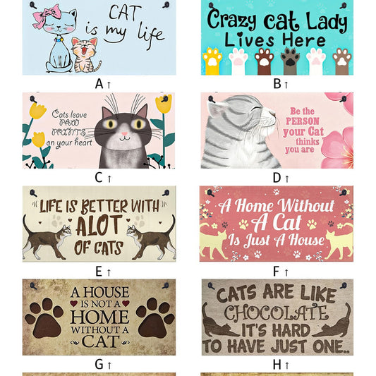 Wooden Cat Pendant For Pets Vintage Style