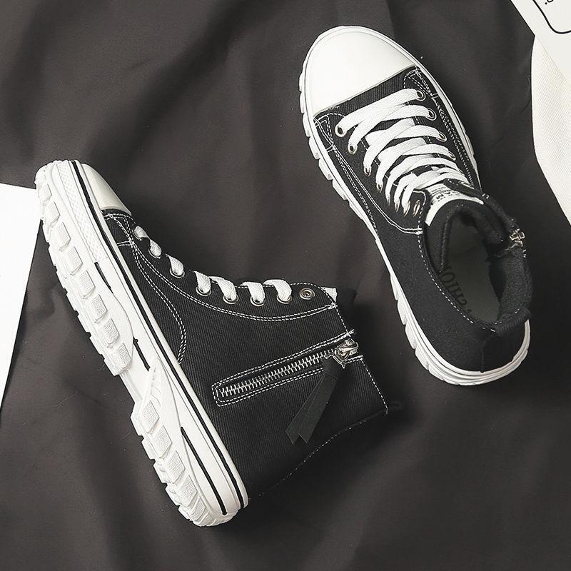 Spring New High-top Canvas Korean Black Martin Boots