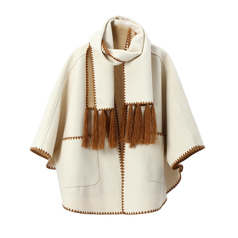 High-end Autumn And Winter Camel Pocket Shawl Scarf