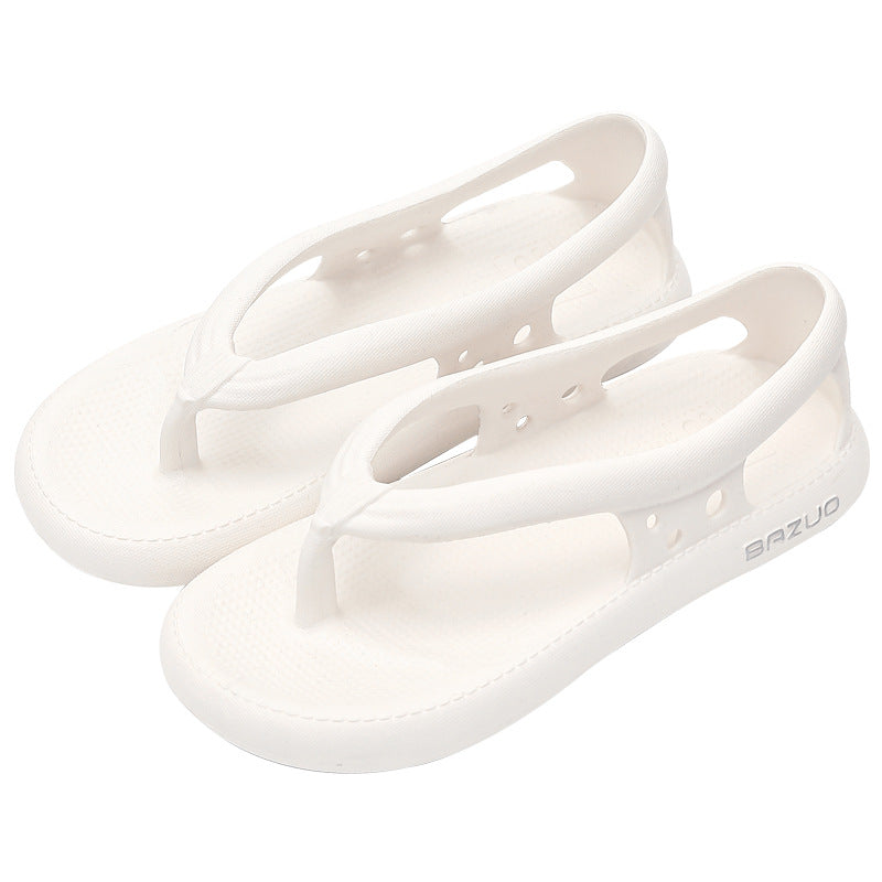 Women's Summer Outer Wear Solid Color Thick Bottom Flip Flops
