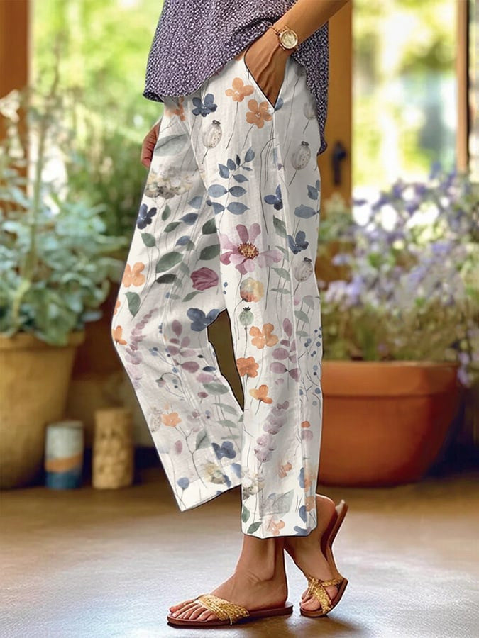 3D Digital Printing High Waist Drawstring Baggy Pants Women