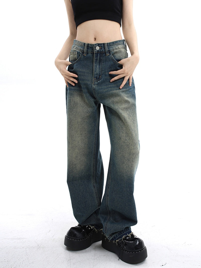 Højtaljede, lige ben Vintage Jeans Dame