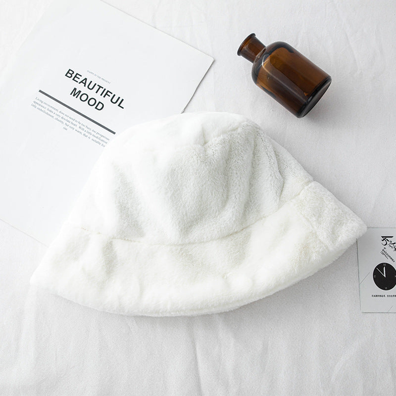 Leopard Print Hat Female Rabbit Fur Plush Warm Thickened Basin