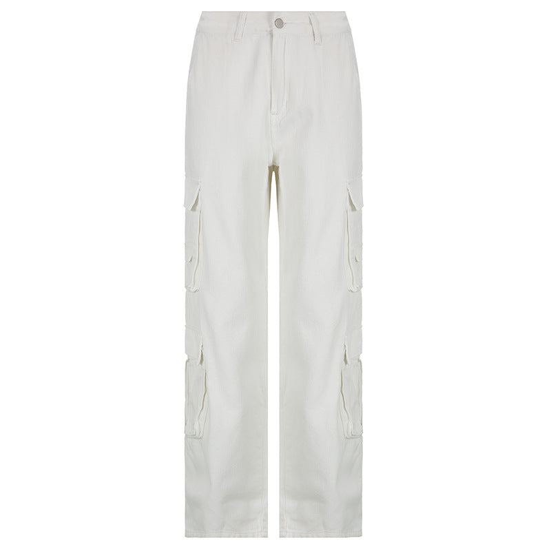 High-waist Straight-tube Casual Frock Trousers