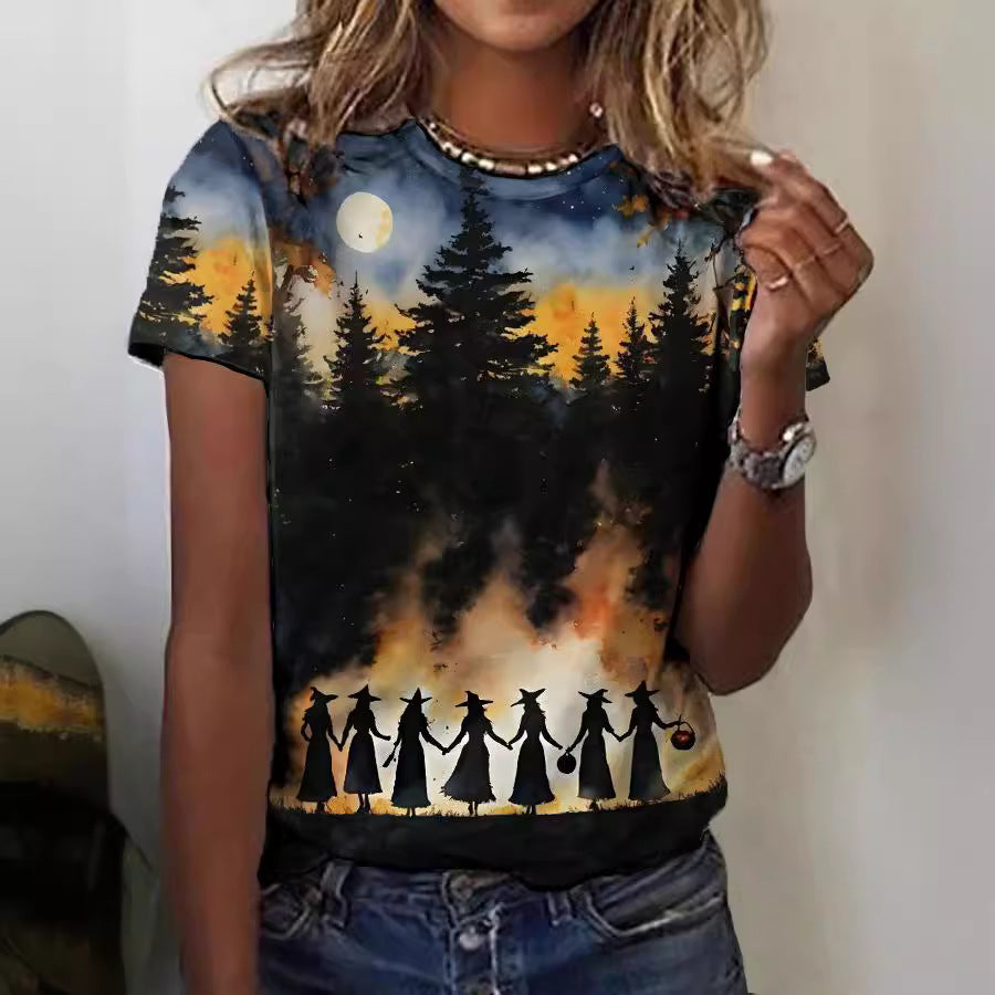 Round Neck Women's Short-sleeved T-shirt Loose Casual