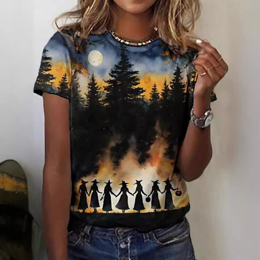Round Neck Women's Short-sleeved T-shirt Loose Casual