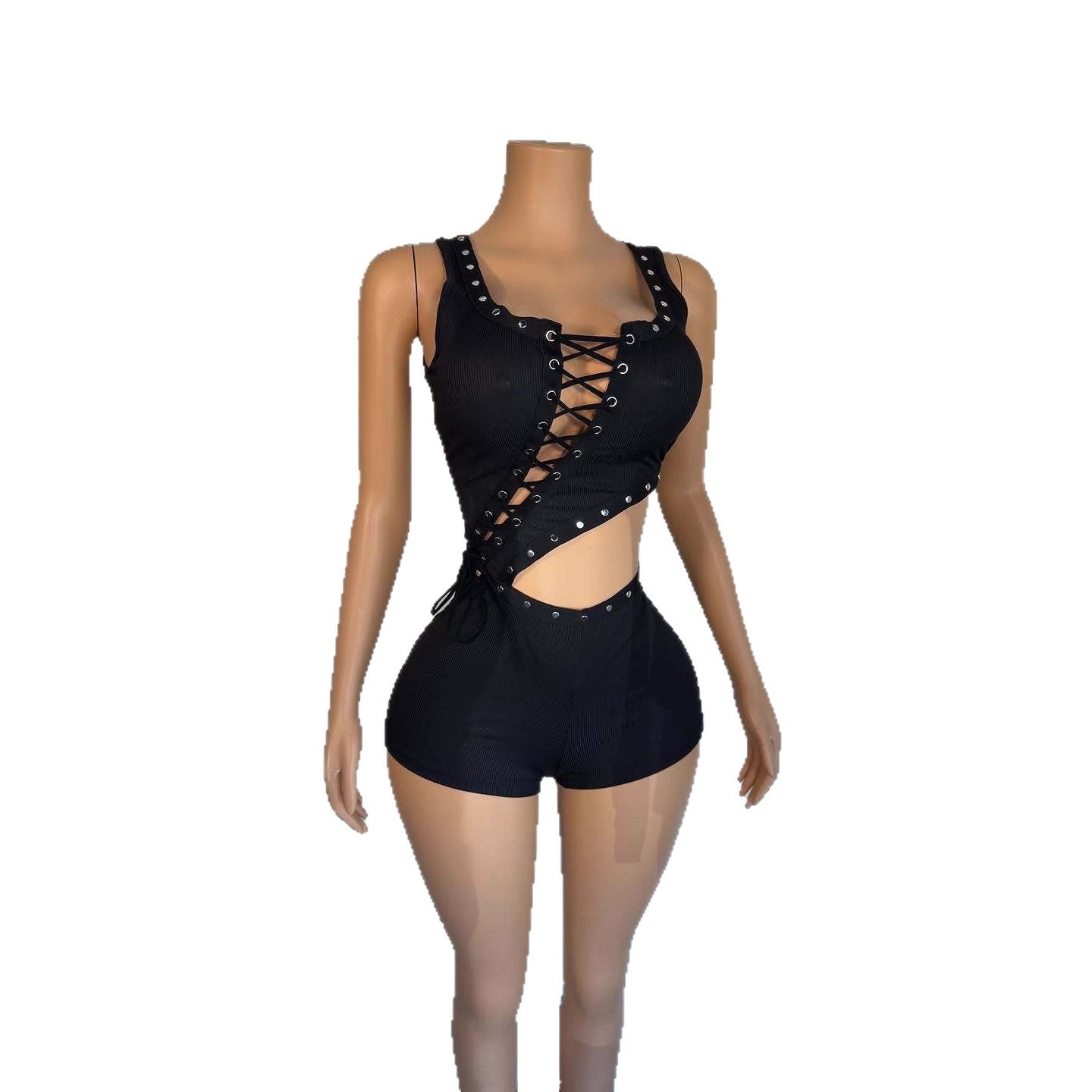 Irregular Sleeveless T-shirt And Romper Shorts
