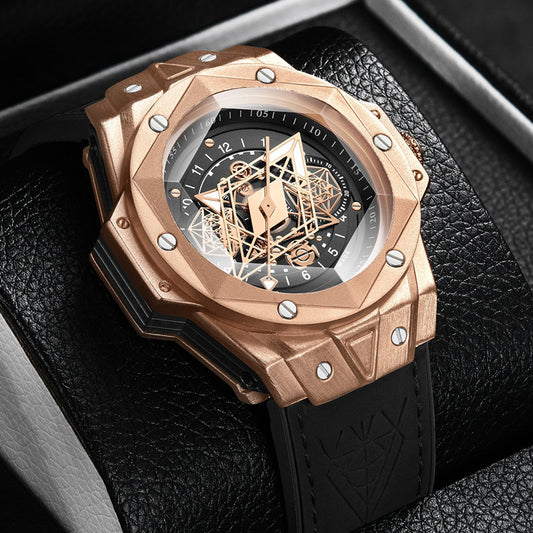 Explosive Fashion Tattoo Men's Quartz Watch Waterproof Silicone Band