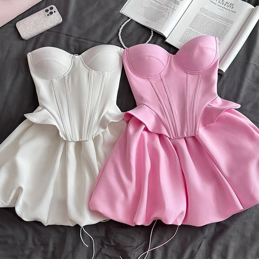 Sexy Chic Tube Short Top And Bud-Shape Skirt Set