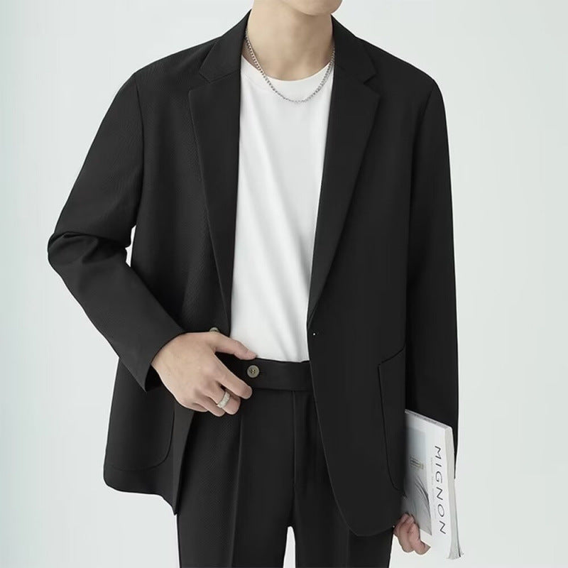 American High Street Leisure Suit Men Loose Drooping Korean Style