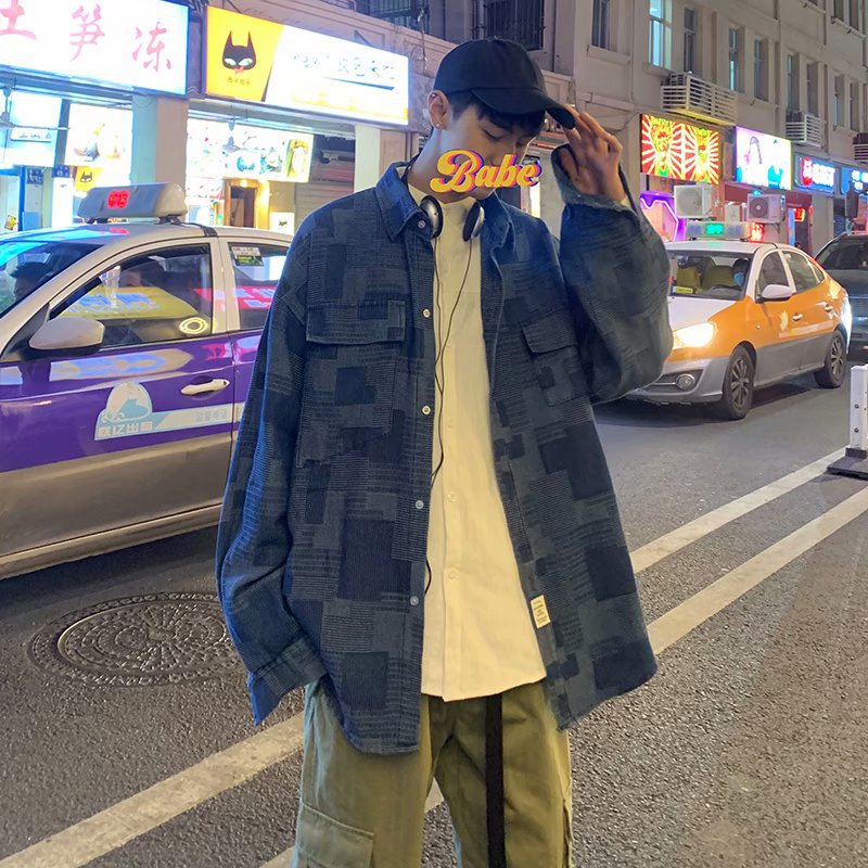 Men's Spring And Autumn Korean Style Trendy Ethnic Style Handsome Casual Shirt