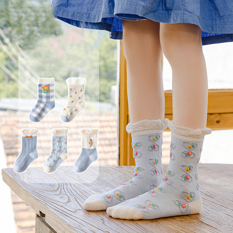 Children's Fashion Lace Cartoon Bear Baby Socks