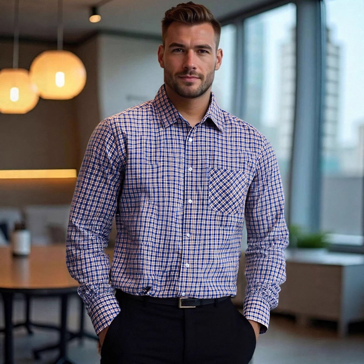 Men's Business-Casual Multi-Color Lapel Shirt