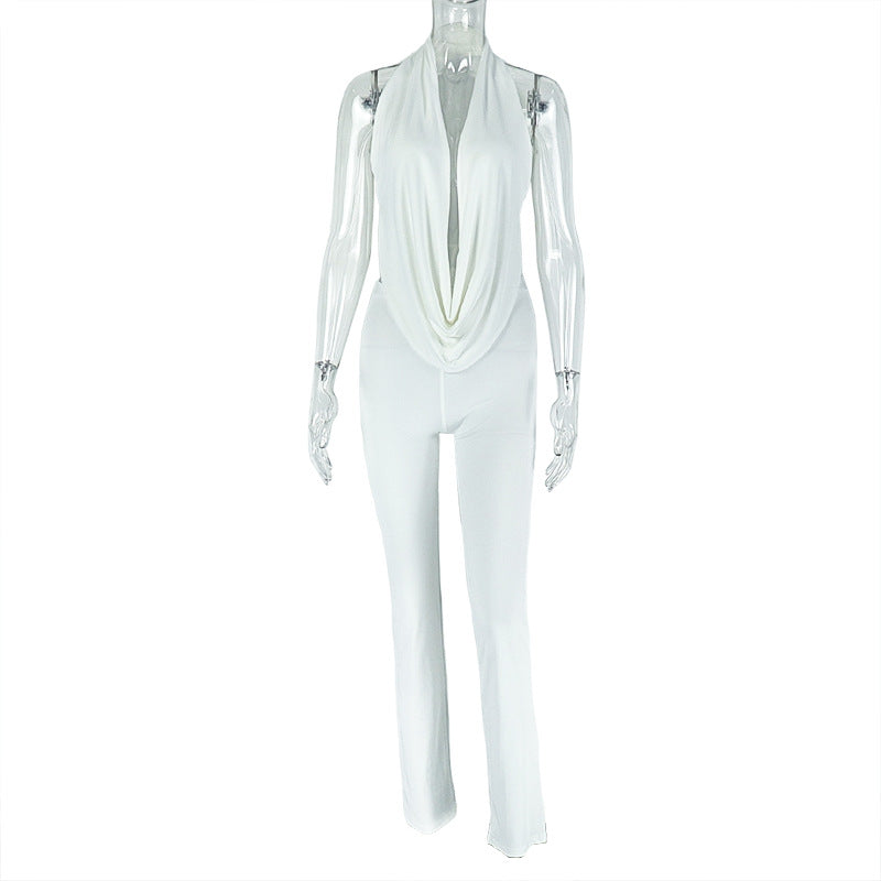Womens Stylish Halterneck, Backless Top And Pants Set