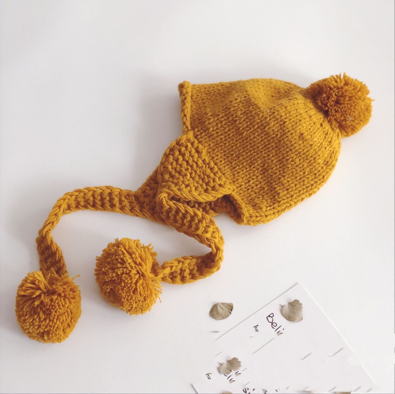 Children's Braided Braid Ear Protection Knitting Hat