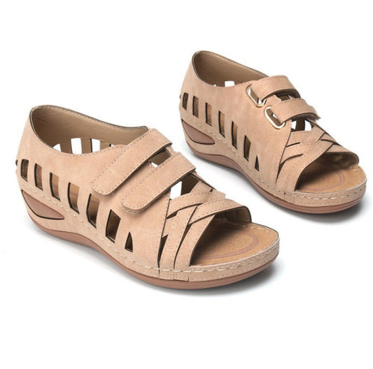 Large Size Fish Mouth Sandals Women's Hollow Sponge Cake Sole
