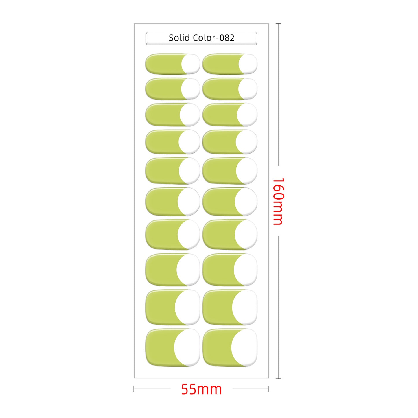 New French Solid Color Gel Waterproof Semi-baked Nail Stickers