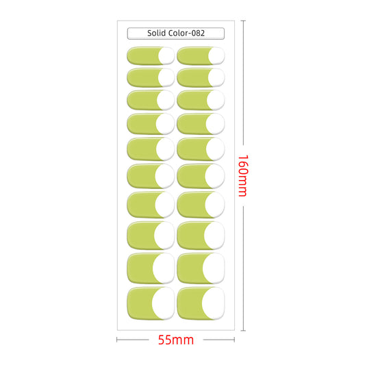 New French Solid Color Gel Waterproof Semi-baked Nail Stickers