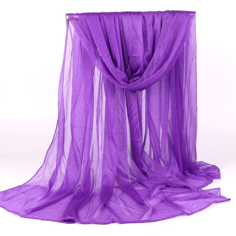 Scarf Women All-match Long Chiffon Shawl Sunscreen Sunshade Seaside Solid Color