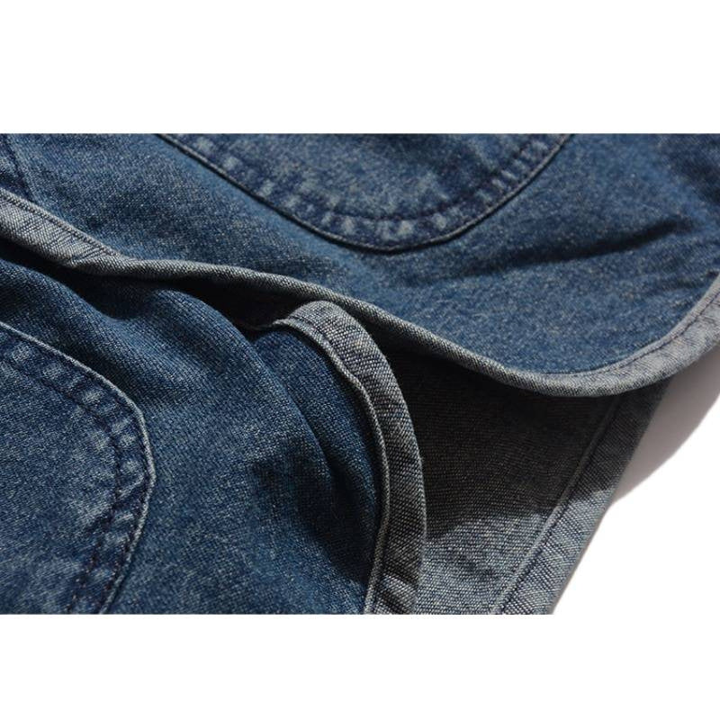 Retro Washed Denim Cardigan Jacket Men's Coat