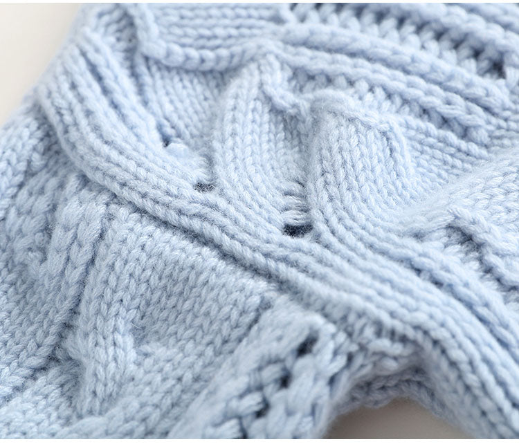 High Neck Thickened Hollow Crochet Loose Knitted Pullover Sweater