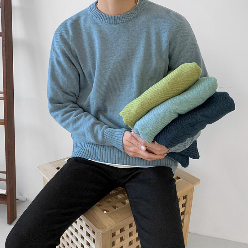 Korean Men's Round Neck Sweater Autumn And Winter