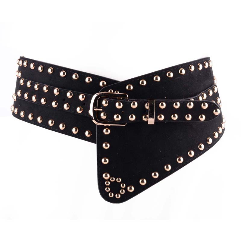 Personalized Rivet Punk Ladies With Elastic Wide Waistband Fashion Belt