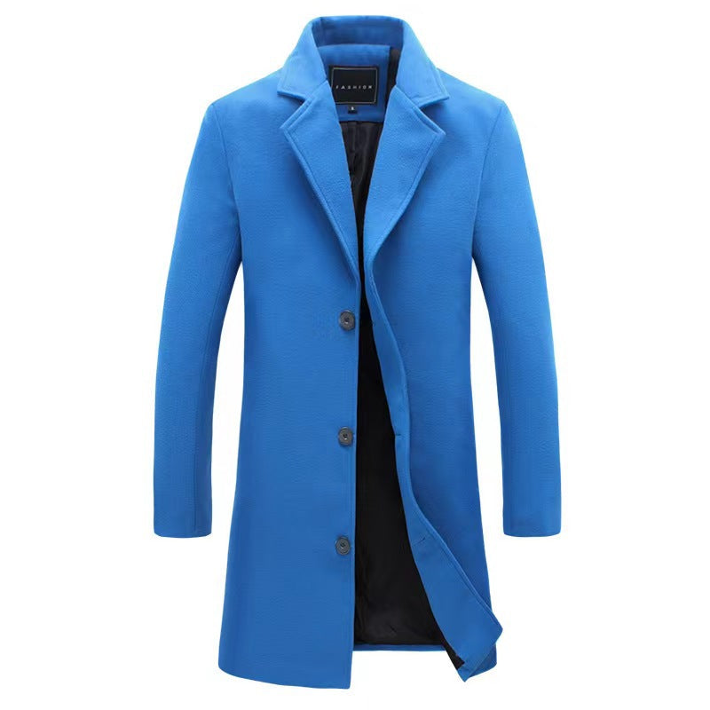 Single-breasted mid-length trench coat