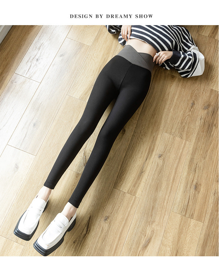 Cross Waist Leggings Women's High Waist Outerwear