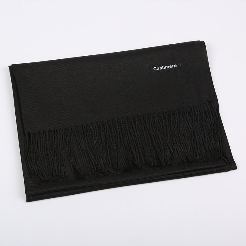 Solid Color Artificial Cashmere Scarf Female 220g Warm Shawl