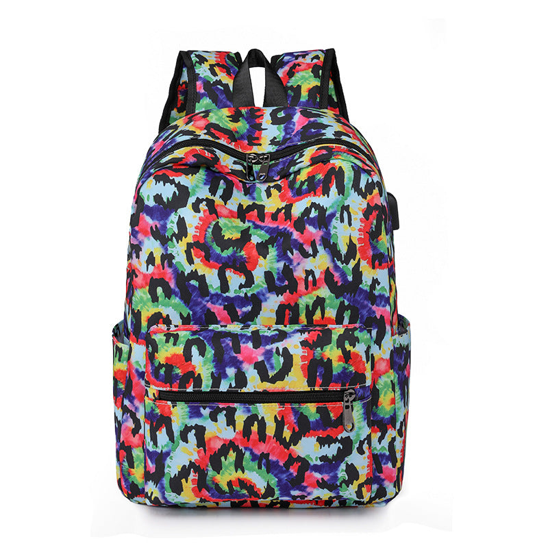 Casual Backpack Fashionable Printed USB Charging