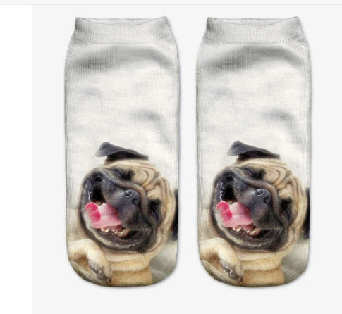 Popular Funny Unisex Short Socks 3D Cat Printed Anklet Socks Casual Socks