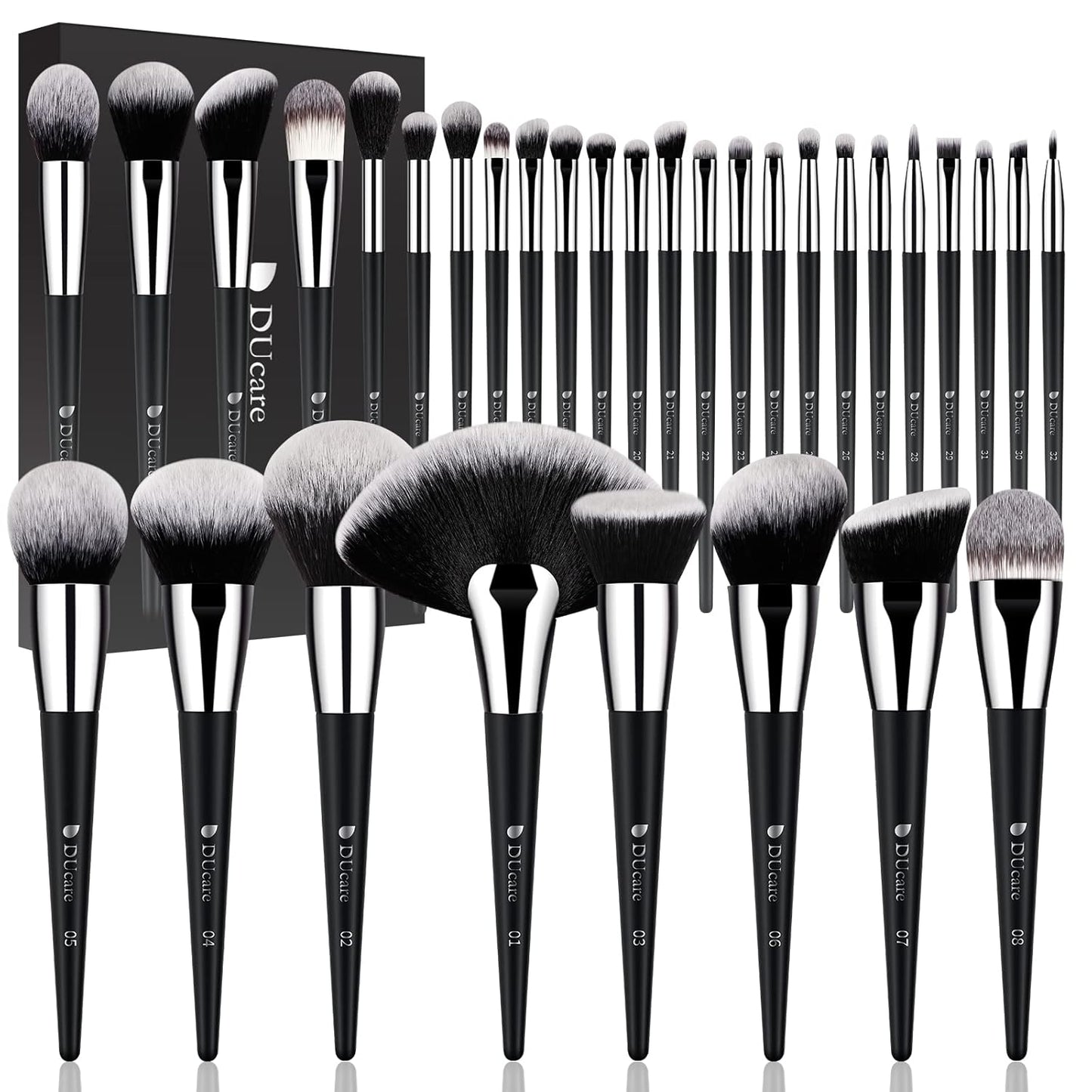 Makeup Brushes Set Professional 32Pcs Make up Brushes Premium Synthetic Kabuki Foundation Blending Face Powder Blush Concealers Eye Shadows