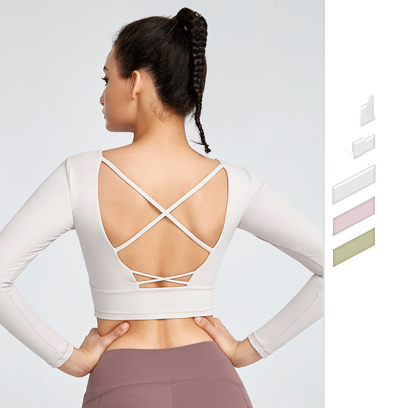 Tight T-shirt With Chest Pad Long Sleeve Yoga Wear