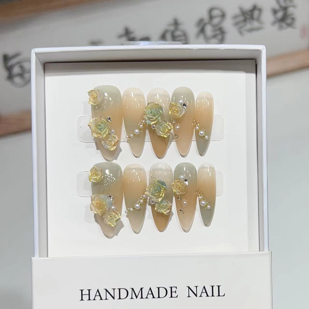 Affordable Luxury Style Colored Glaze Rose Nail Art