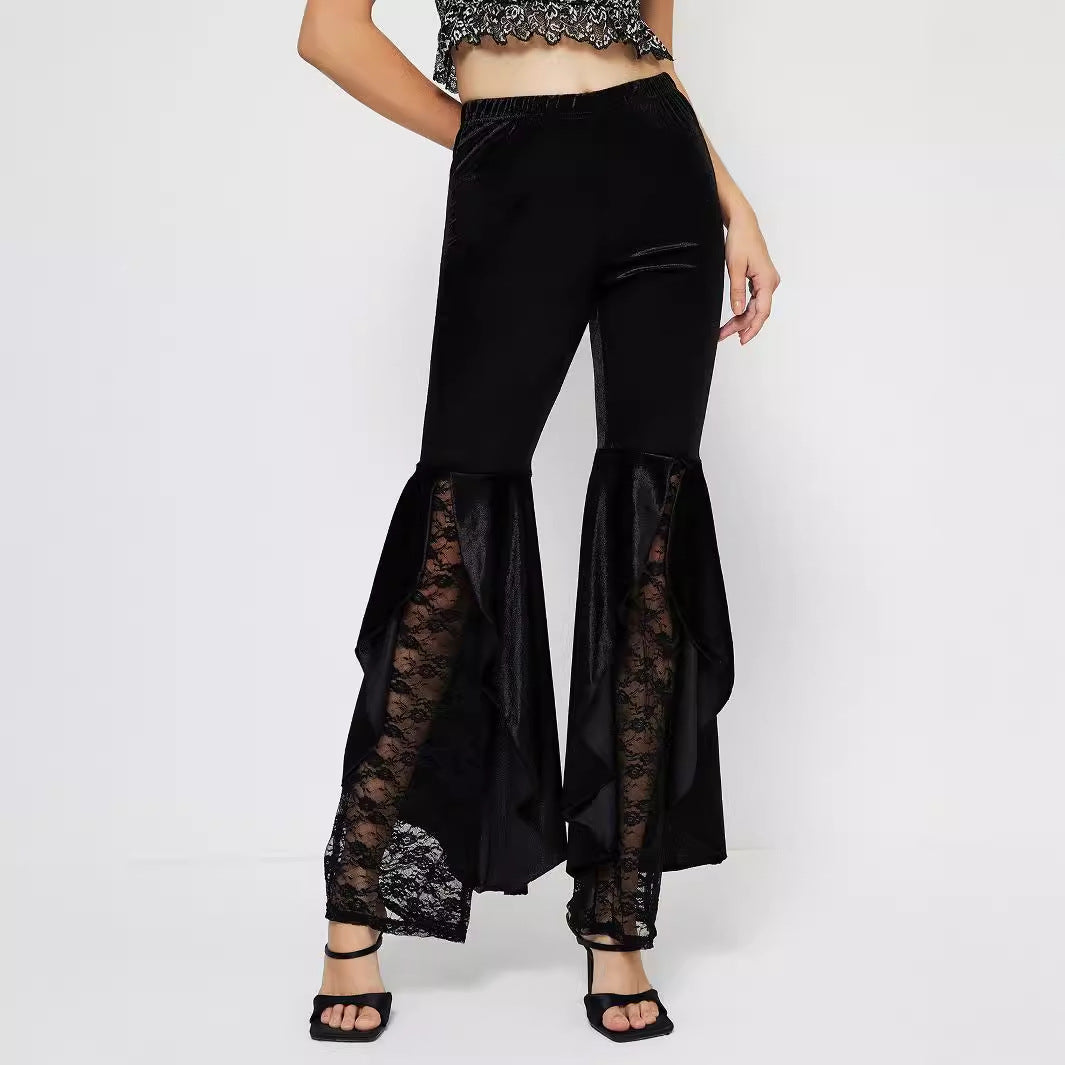 Women's Elegant Lace Casual Bell-bottom Pants