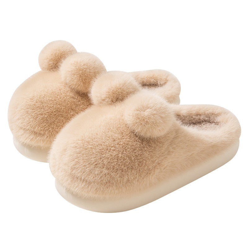 Cute Rabbit Indoor Home With Velvet Warmth Baotou EVA Anti Slip Slippers