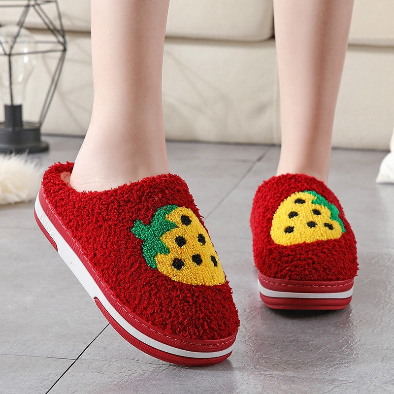 Thick Bottom Indoor Home Cute Plush Lady Slippers