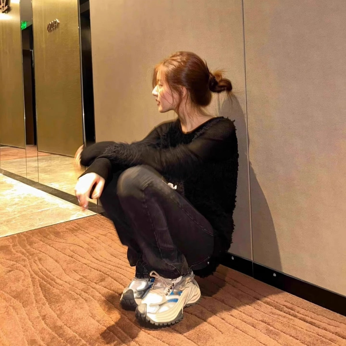 Womens Thick-soled Height-increasing Non-slip Athletic Shoes