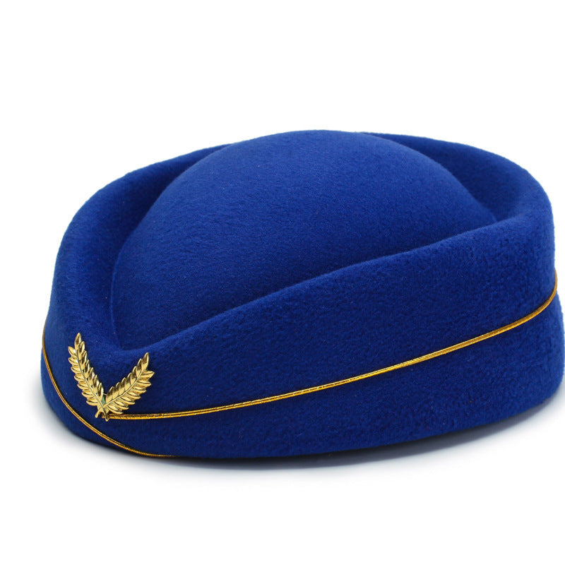 Simple And Versatile Flight Attendant Berry Hat