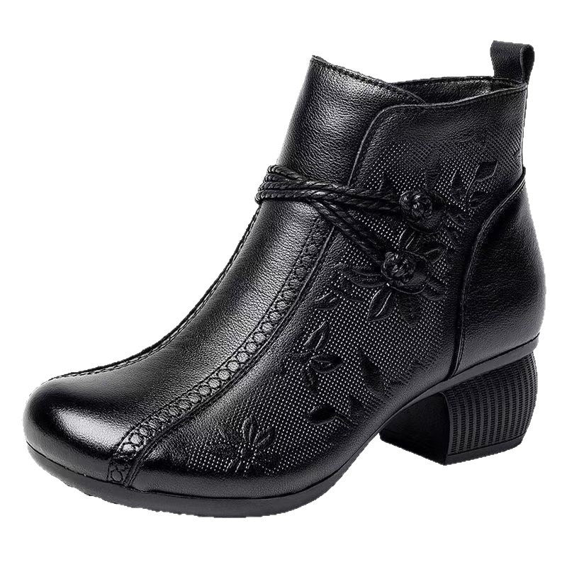 Retro Women's Soft Sole Soft Leather Cotton Shoes