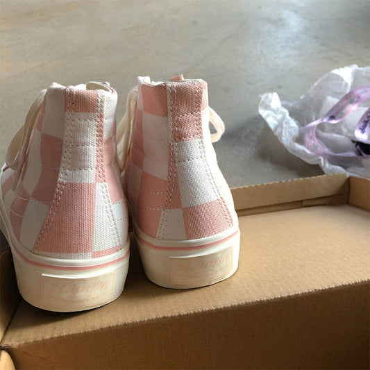 Women's Plaid High Top Canvas Shoes