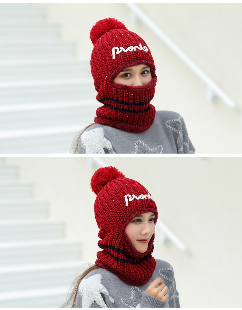 Women's Winter Windproof Fleece Warm Knitted Hat